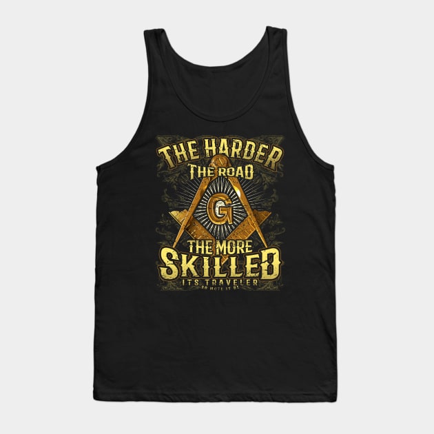 Harder Road Square & Compass Masonic Freemason Tank Top by Master Mason Made